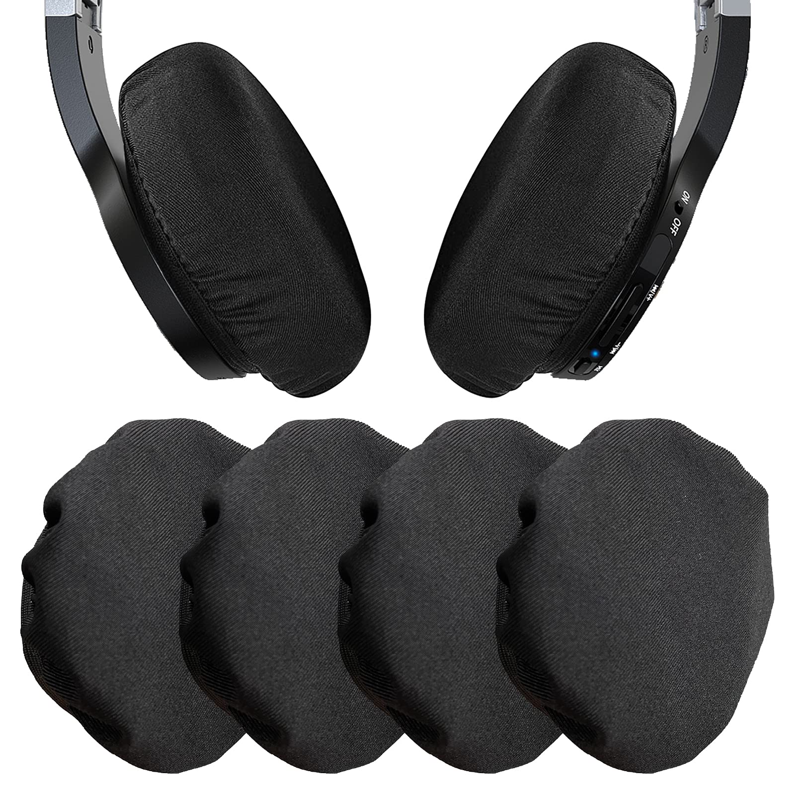 PChero Washable Stretchable Headphone Ear Pad Covers - 2 Pairs Replacement Earpad Cloth Covers for Over-Ear Headphones (Fits 3.5