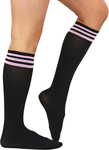 Triple Striped Top - Black & Baby Pink