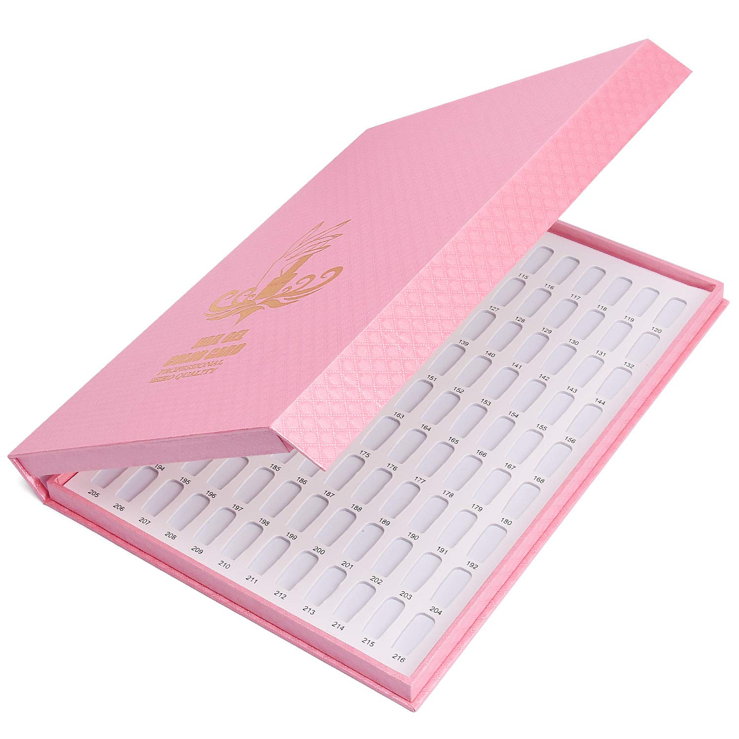Noverlife 216 Gel Nail Polish Colors Chart Display Book with False Nail Tips - Professional Salon Nail Color Swatches & Practice Cards for Nail Art, Manicure, Pedicure | Perfect for Nail Technicians, DIY Home Nail Care & Beauty Salons