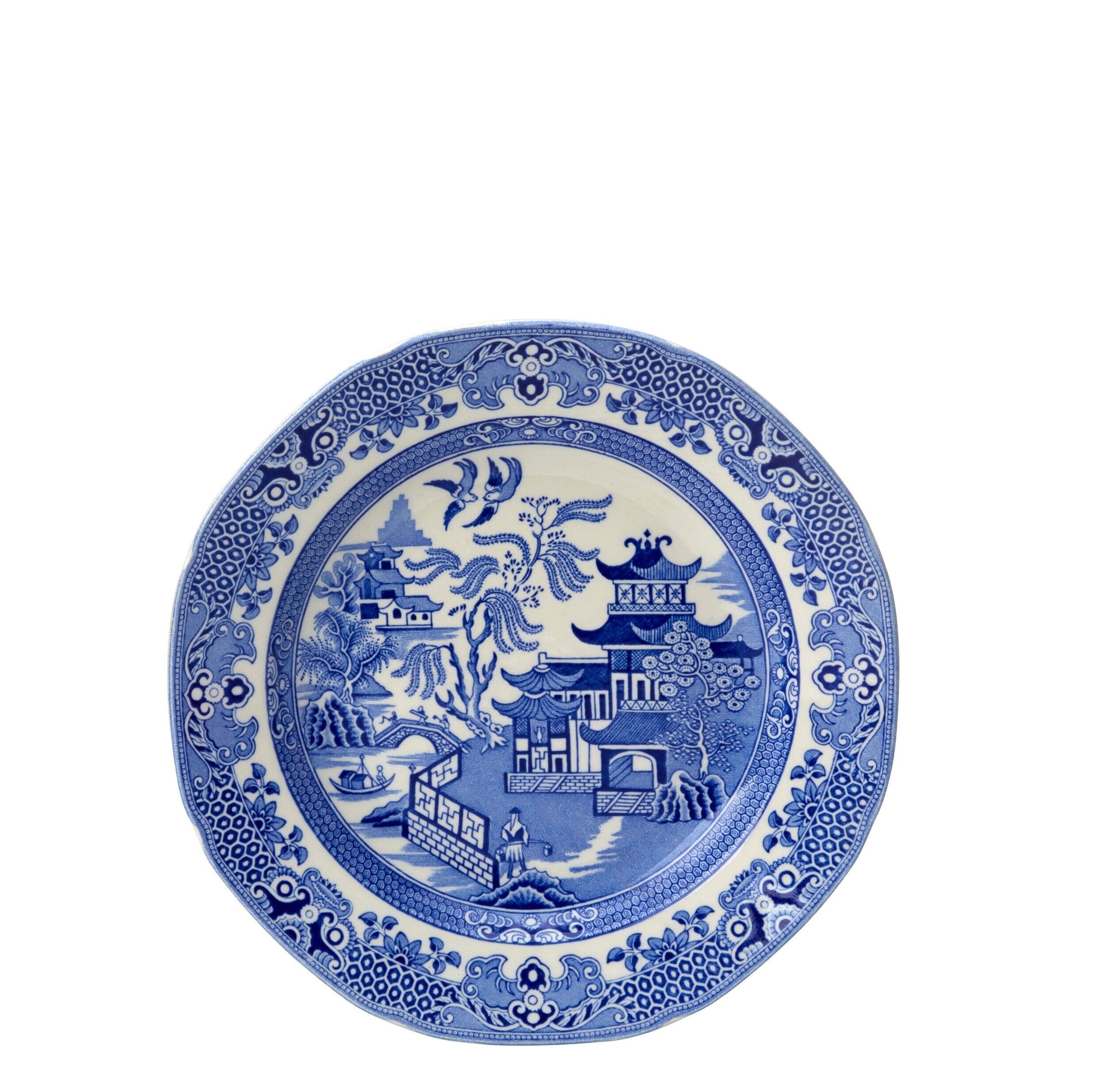 Blue Willow Dinnerware Set by Burleigh – Elegant English Bone China Plates, Bowls & Cups – Perfect for Formal Dining, Tea Parties & Home Decor