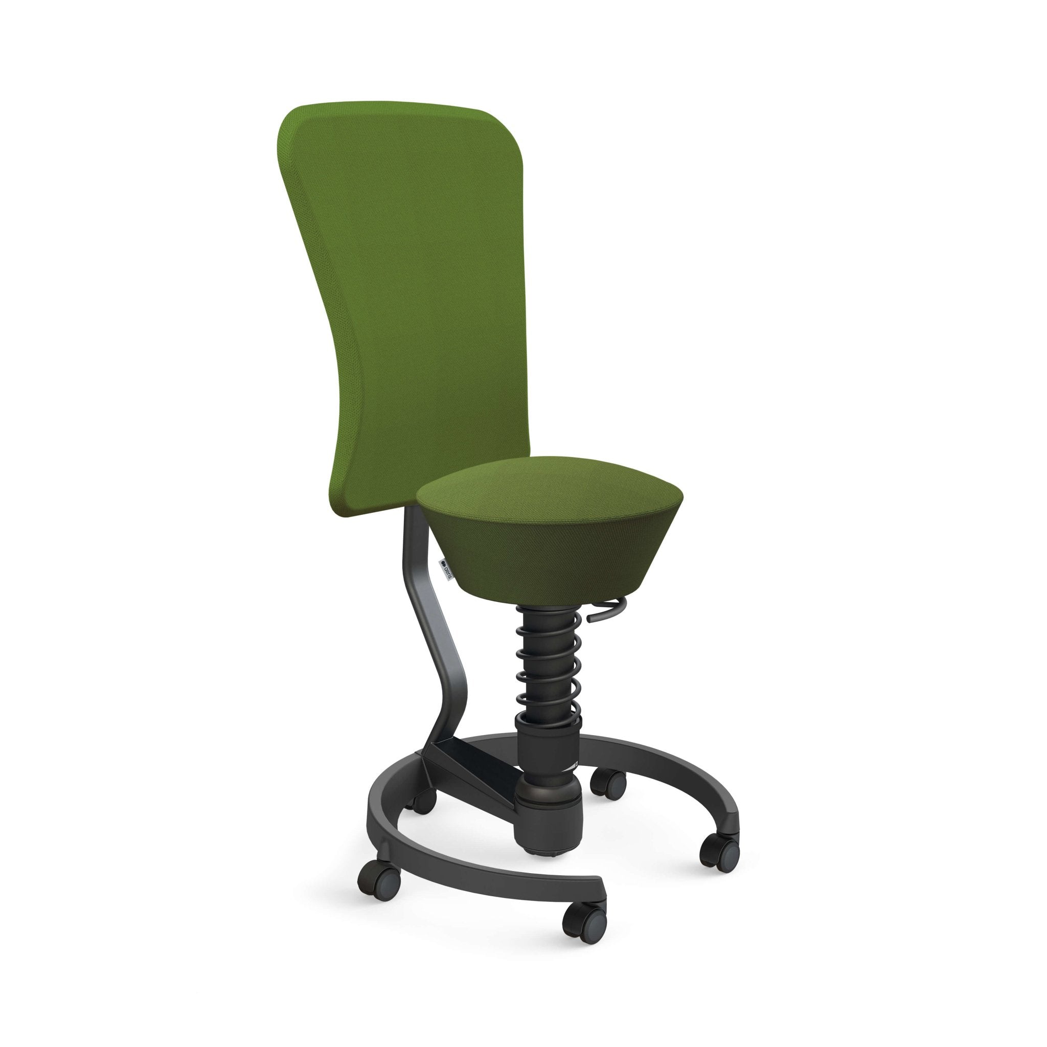 Aeris Swopper Active Sitting Chair with Adjustable Backrest and Casters - Ergonomic Office Stool for Home & Work - Black - Improve Posture While Working or Gaming