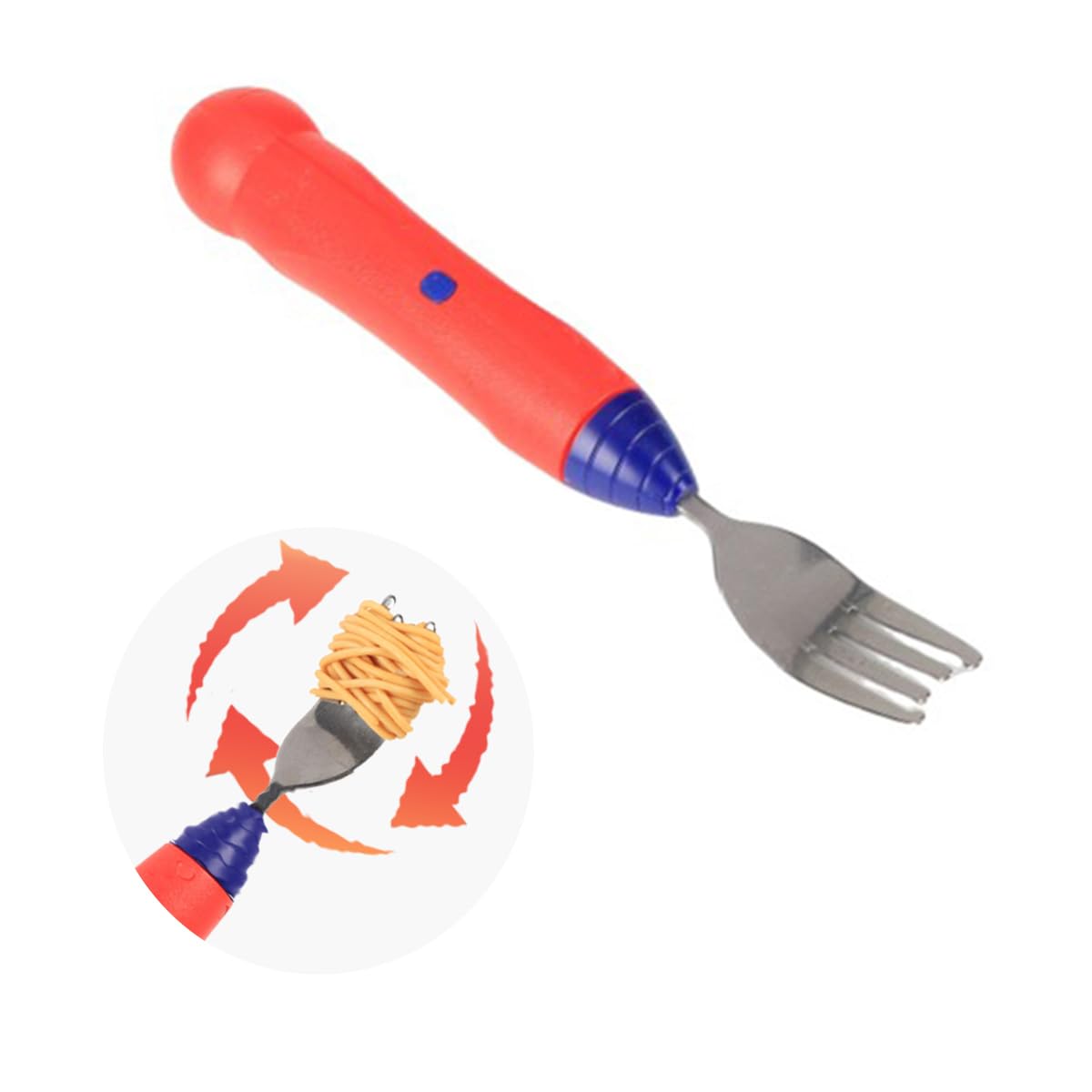 Automatic Electric Twirling Fork for Spaghetti - Self-Spinning Pasta Fork for Kids & Adults - Fun Kitchen Gadget for Easy Noodle Eating - Perfect Birthday Gift & Unique Present (Red) - Ideal for Family Dinners, Kids' Parties & Italian Cuisine Lovers