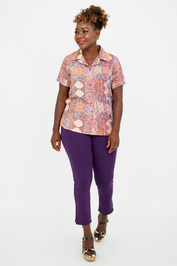 Aida Short Sleeve Top - Elegant Chateau Style Blouse for Women | Perfect for Summer Outfits, Office Wear & Casual Dates