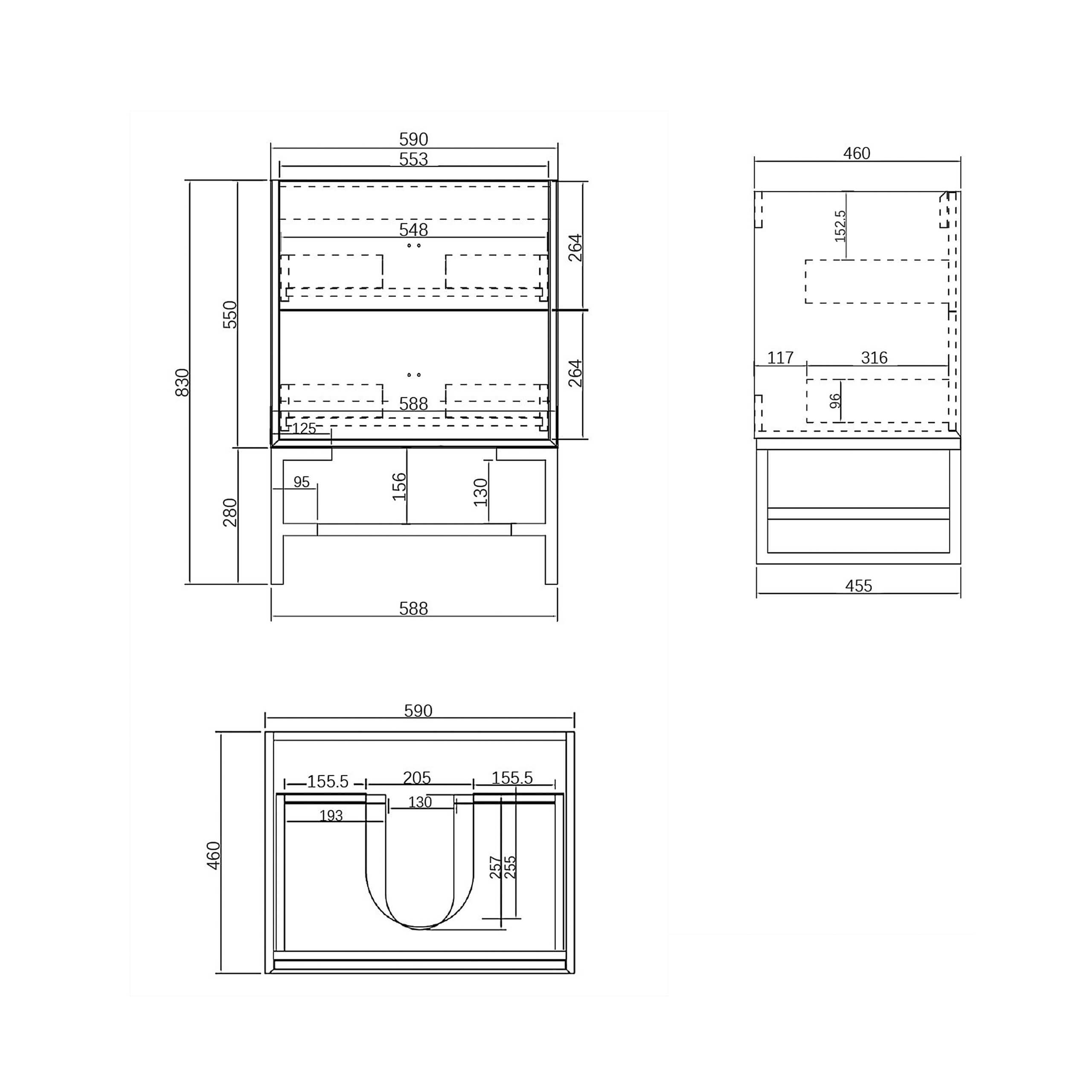 Boston Light Grey Ceramic Top Single Basin Bathroom Vanity - Modern Sink Cabinet for Small Space, Powder Room & Guest Bath Installation