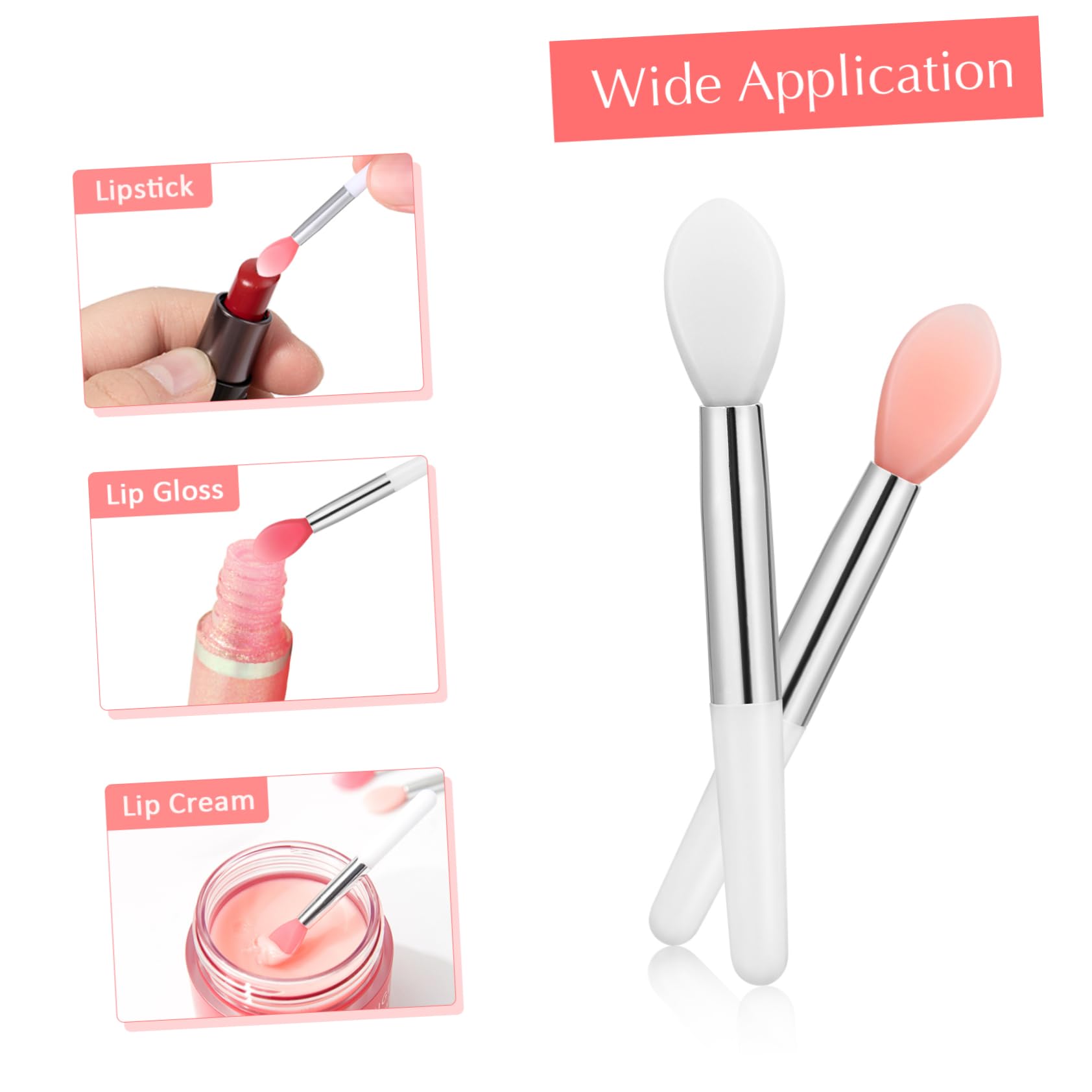 Lurrose 6pcs Silicone Lip Brushes Set - Small Makeup Applicators for Lip Gloss, Lip Mask & Lip Oil - Perfect for Precise Lipstick Application & DIY Lip Care Routine