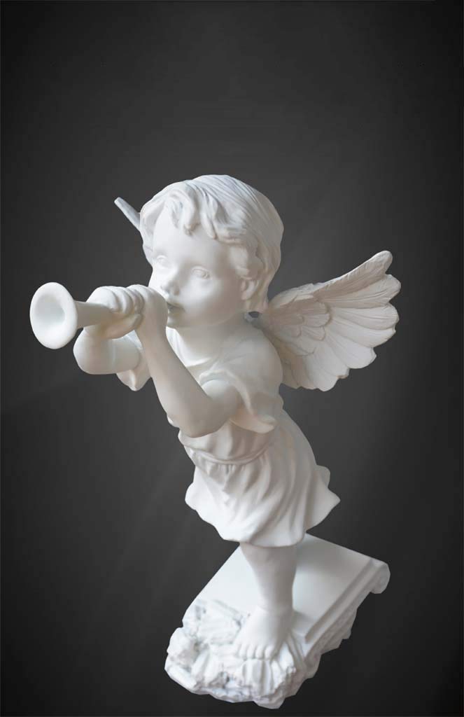 Resin Angel Statue Sculpture - 15 Inch Tall Home & Garden Decor, Handcrafted Angel Art for Office, Living Room, and Outdoor Spaces