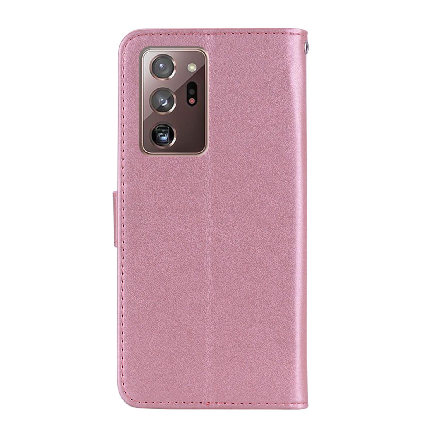 Samsung Galaxy Note 20 Ultra Case for Women - Glitter Bling Diamond PU Leather Wallet Phone Cover with Wrist Strap, Flip Stand & Card Slots (Rose Gold Owl Design) - Perfect for Daily Use, Travel & Gift Giving