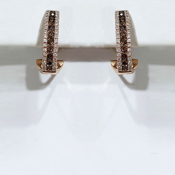 14K Rose Gold Brown Diamond Stud Earrings for Women - Elegant & Hypoallergenic Jewelry Gift for Anniversary, Birthday & Special Occasions