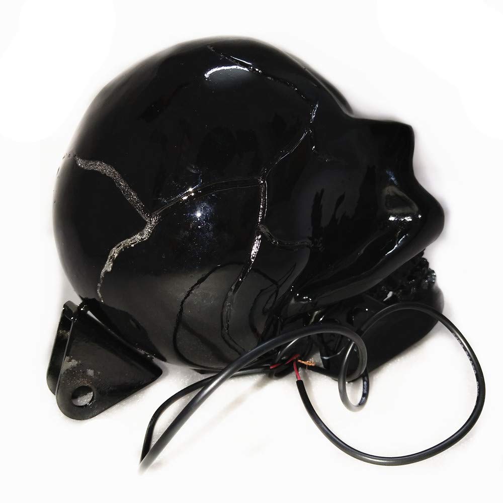 Universal Motorcycle LED Headlight - Skull Design Headlamp for Harley, Suzuki, Honda & Other Bikes (Black) | High Visibility Night Riding & Custom Bike Upgrade