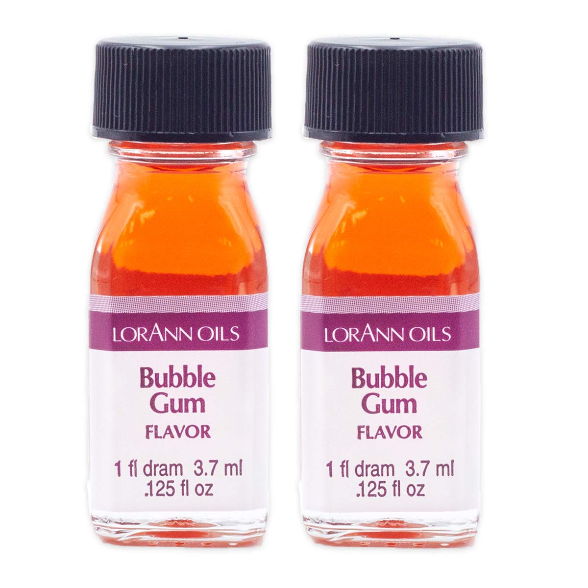 LorAnn Oils Super Strength Flavoring for Candy Making, Baking & Hard Candy - 4X Stronger Than Extracts - Natural Bubble Gum Flavor Oil (Pack of 2, 0.125 fl oz) - Perfect for DIY Treats, Cake Decorating & Homemade Desserts