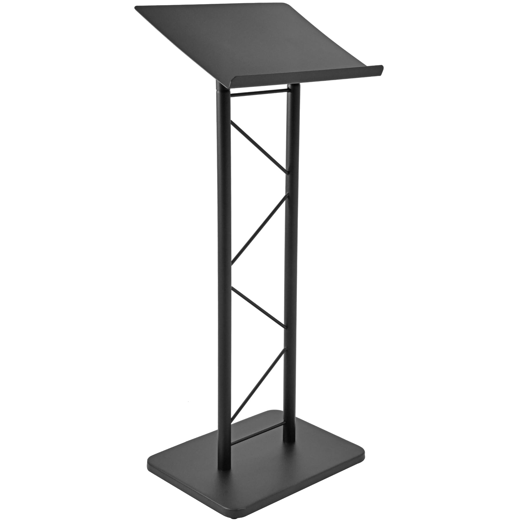 Kingdom KML7B Large Portable Lectern Stand - Adjustable Church Pulpit & Conference Podium for Speakers, Speeches, Weddings & Events - Durable Metal Truss Lectern with Black Powder Coat Finish - Perfect for Churches, Schools, Business Presentations & Outdoor Ceremonies