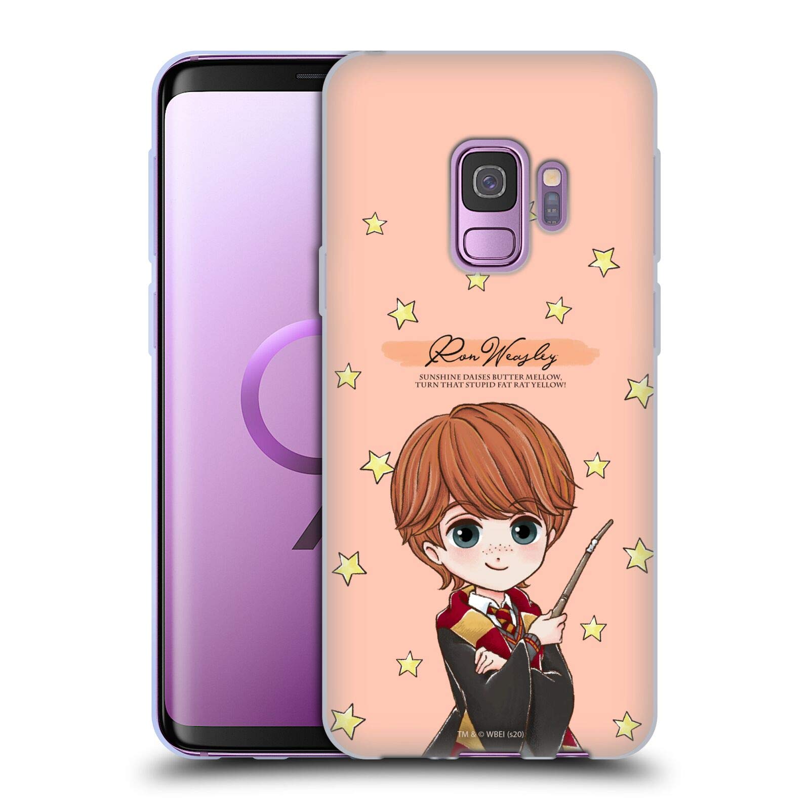 Head Case Designs Officially Licensed Harry Potter Ron Weasley Deathly Hallows XXXVII Soft Gel Case for Samsung Galaxy S9 - Perfect for Fans, School, Work & Travel