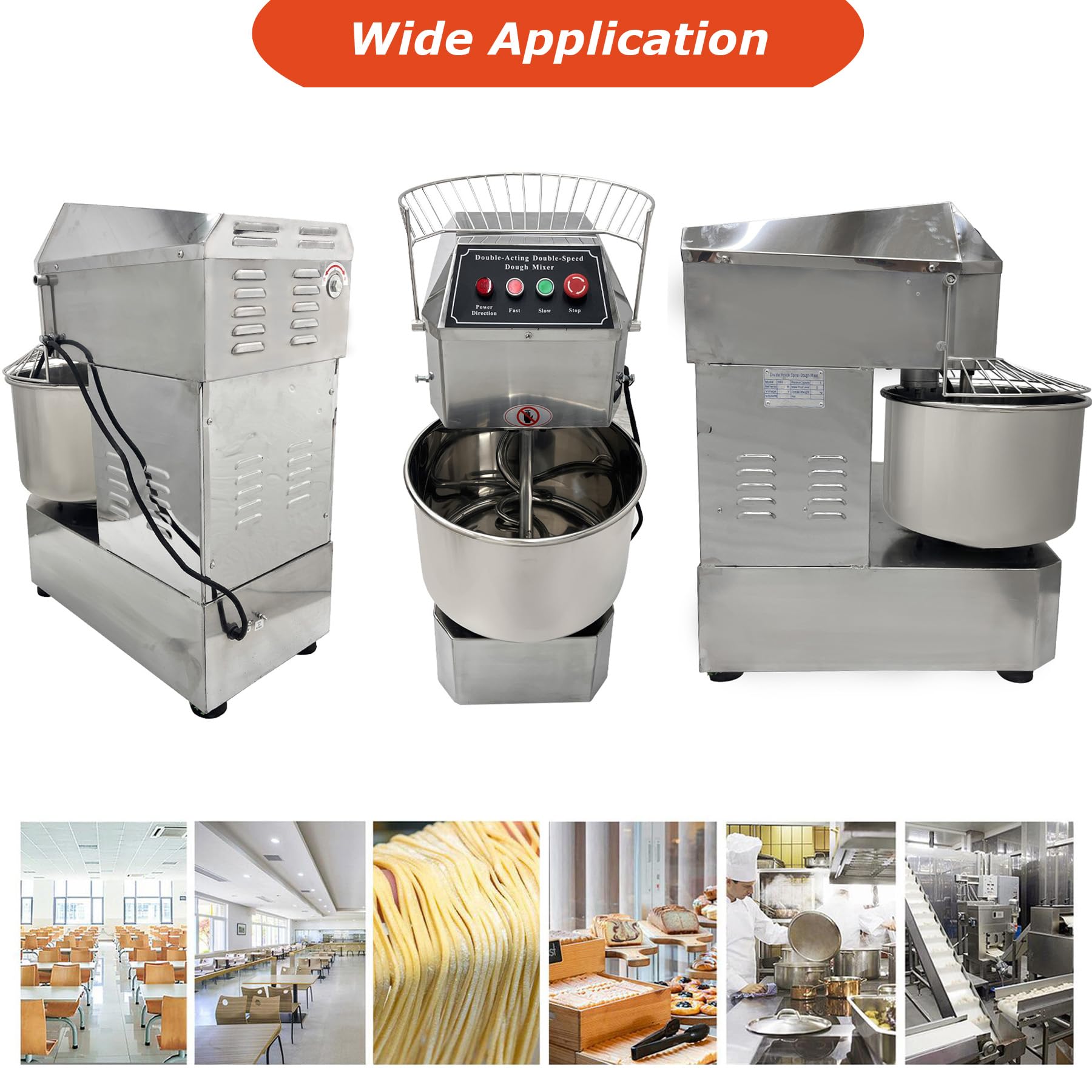 INTSUPERMAI 30L Commercial Dough Mixer - 110V Electric Food Mixer with Dual Speed & Spiral Mixing for Bakeries, Restaurants, Pizzerias - Perfect for Pizza Dough, Bread, Pastry & Cookie Making