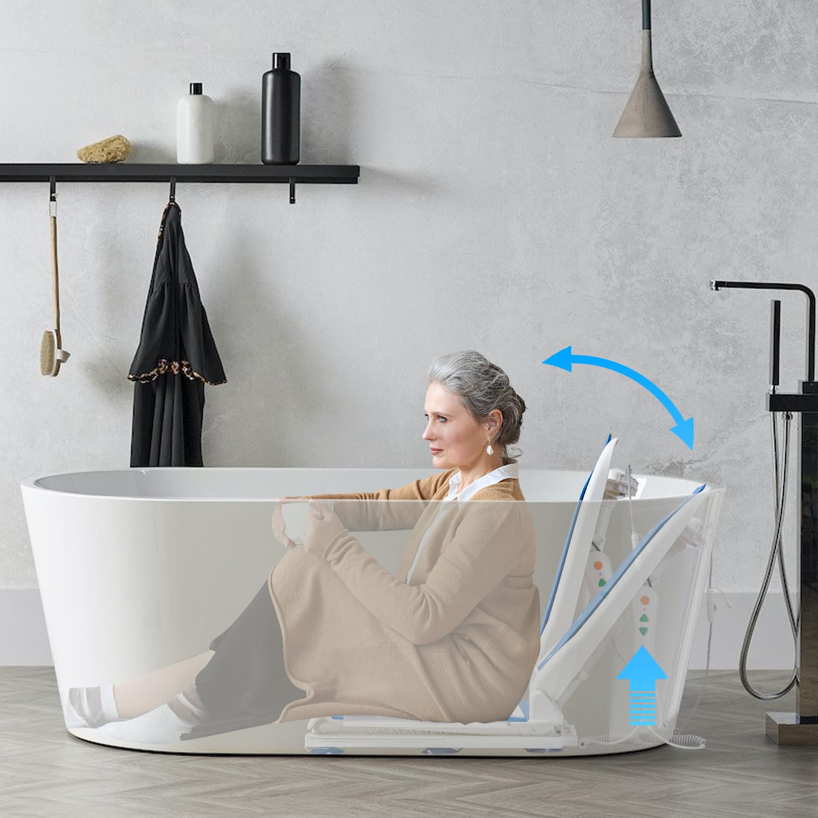 Electric Lift Chair for Elderly & Patients - Power Recliner Assist Device with Remote Control for Fall Recovery & Mobility - Shower Safety Chair for Women & Seniors - Ideal for Home Care, Rehabilitation & Daily Living Assistance