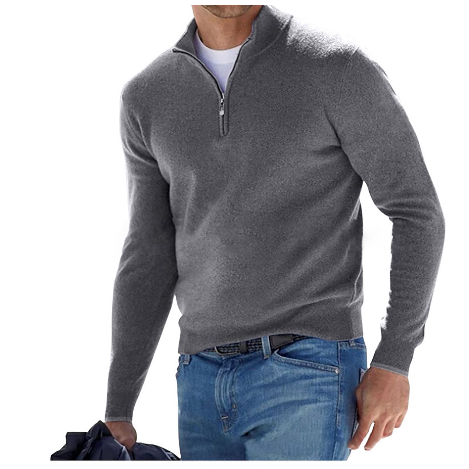 Vintage Men's Long Sleeve Zip Up Shirt - Solid Color Casual Top | Retro Style Novelty T-Shirt for Everyday Wear & Street Fashion