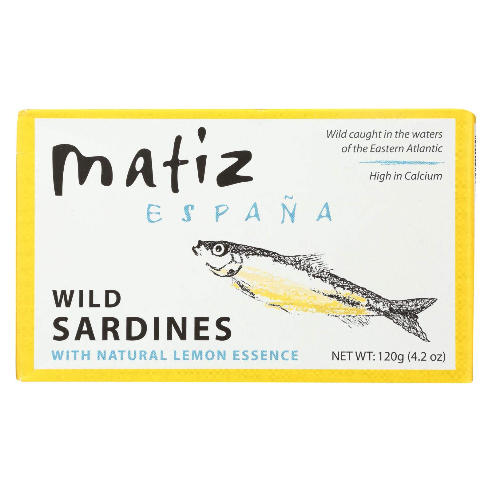 MATIZ Sardines in Oil with Lemon - Pack of 12 (4.2 oz Cans) - All Natural, No Artificial Ingredients - Perfect for Camping, Pantry Stock & Healthy Snacks