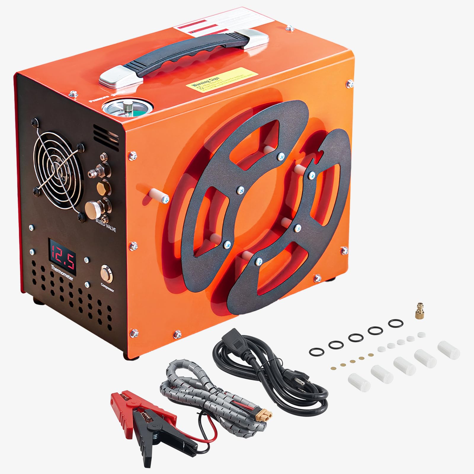 VEVOR 4500PSI PCP Air Compressor with Built-in Converter & Cooling Fan - 12V/120V Portable High Pressure Air Pump for Paintball Tanks, Air Rifles, Scuba Diving Bottles - Perfect for Hunting, Shooting Sports & Underwater Adventures