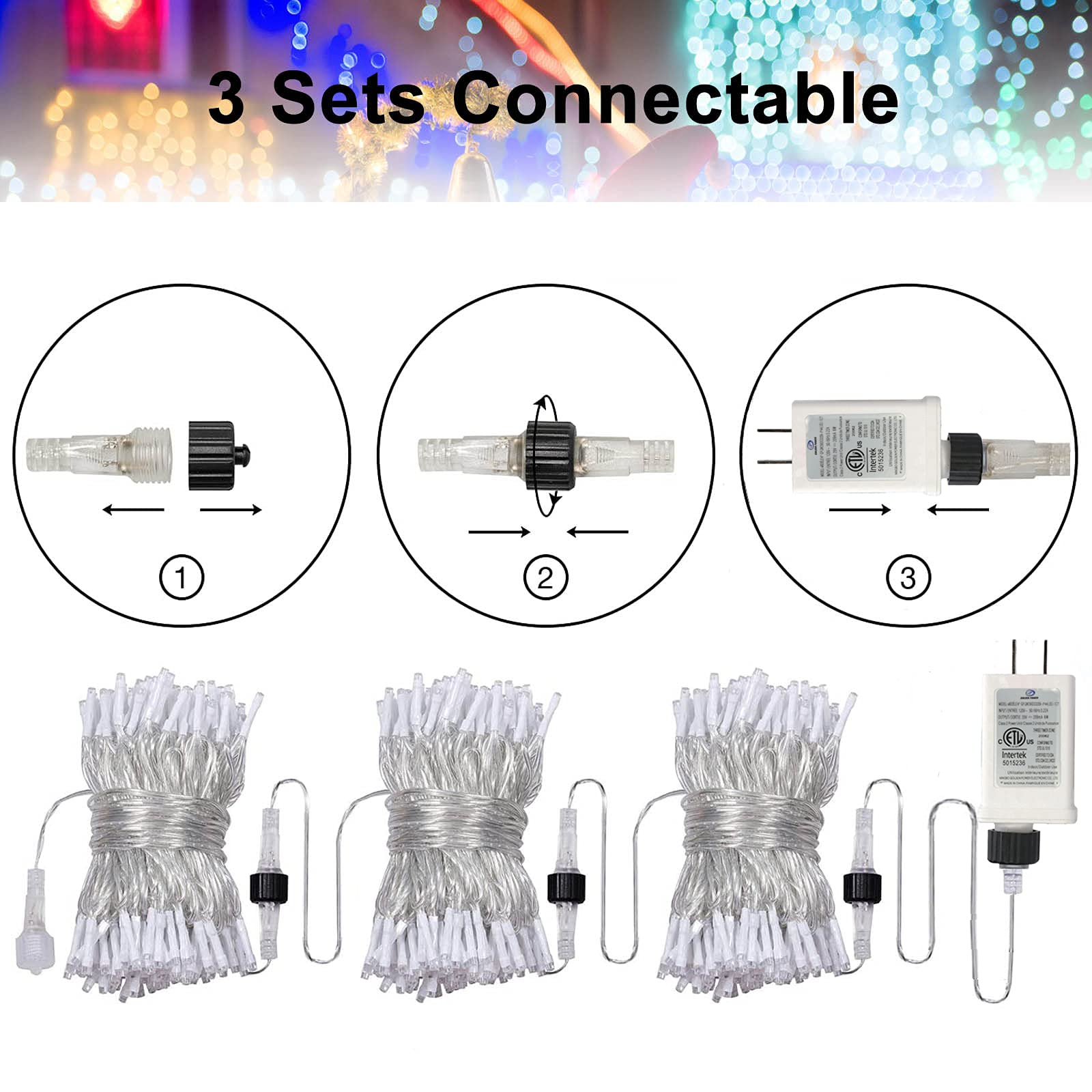 Lomotech 100FT 300 LED Christmas String Lights - 8 Lighting Modes with Timer, Waterproof & Connectable Plug-in Fairy Lights for Indoor Outdoor Holiday Decorations | Perfect for Home, Garden, Party, Xmas Tree & Winter Decor