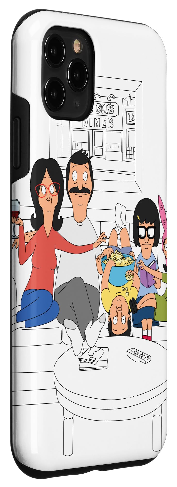 iPhone 11 Pro Max Case - Bob's Burgers Cartoon Characters Design (Bob, Linda, Gene, Tina, Louise) - Durable Protective Phone Cover for Living Room Decor, Office, School & Daily Use