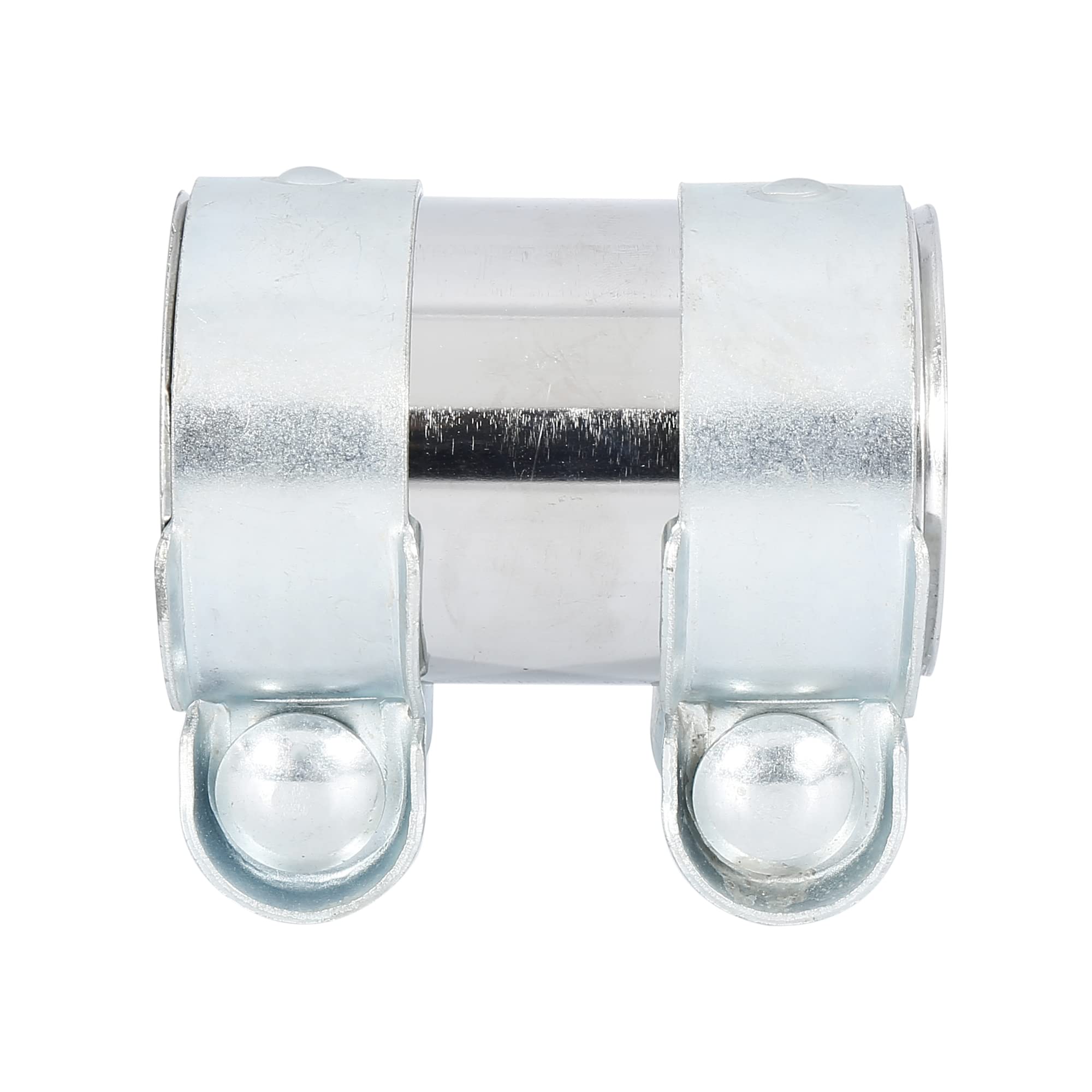 X AUTOHAUX 56 x 94mm Silver Exhaust Pipe Sleeve Connector Clamp Coupler for Seat Toledo & Ibiza - Universal Fit, Durable Stainless Steel, Easy Installation for Car Exhaust Repair & Maintenance