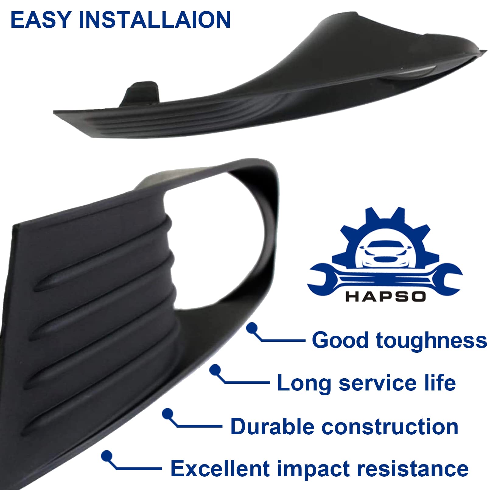 Black Fog Light Trims & Bezel Cover Replacement Kit - Left & Right Pair Set for 2009-2013 Dodge Journey (5178285AB 5178284AB) - Upgrade Your Vehicle's Front Appearance & Protection