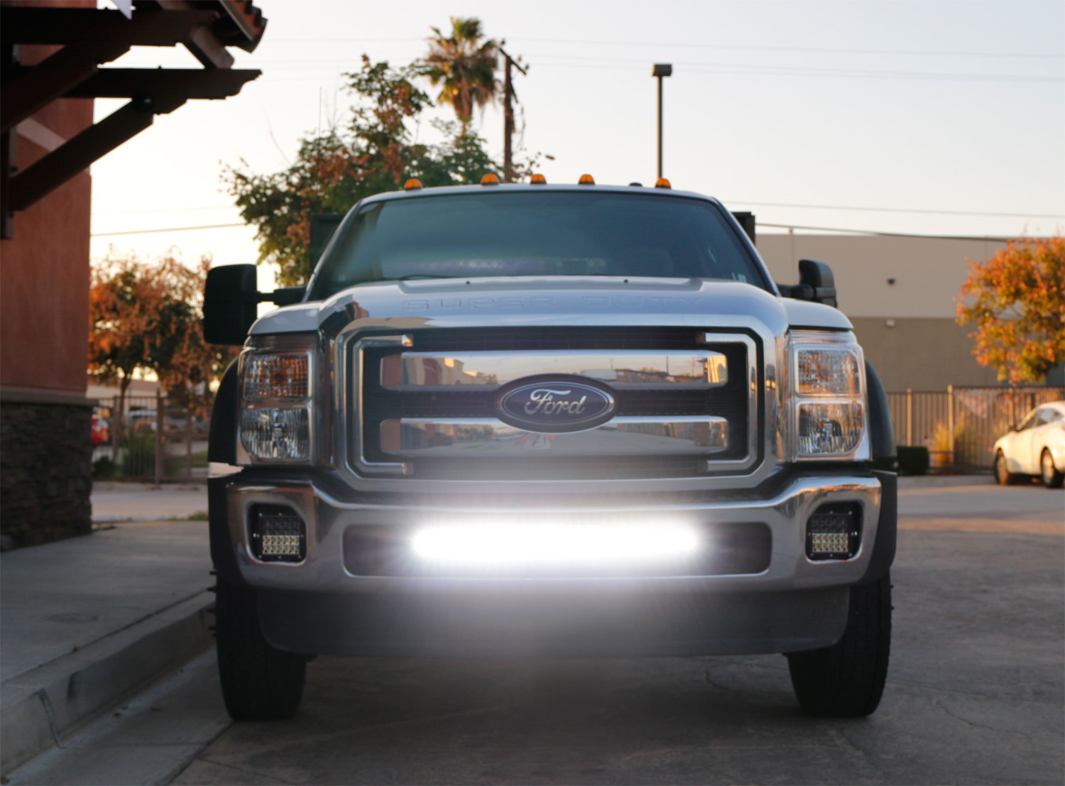 150W 30-Inch CREE LED Light Bar with Lower Bumper Bracket & Wiring Harness for 2011-2016 Ford F250 F350 Trucks - Off-Road, Fog, Work Light for Night Driving & Outdoor Adventures