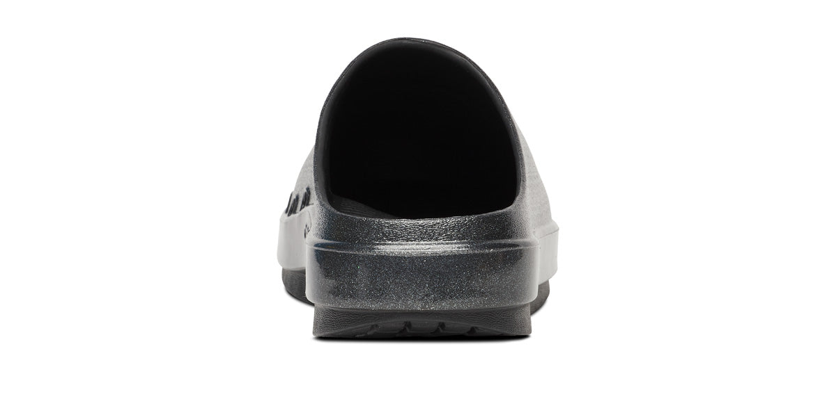 Women's OOcloog Luxe Clog - Sparkly Black Slip-On Shoes for Comfort & Style | Perfect for Casual Wear, Home, Garden & Outdoor Activities