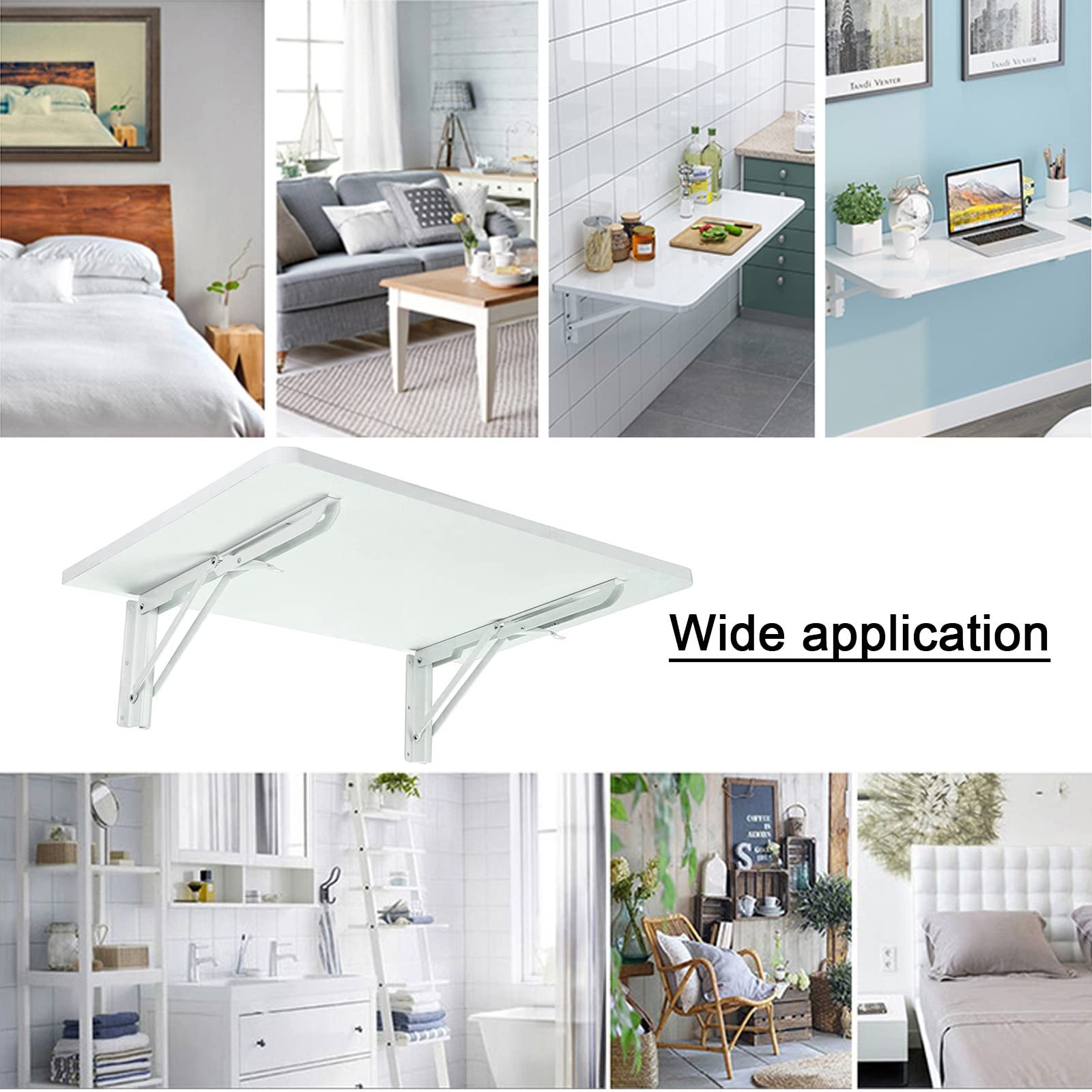 LIGUOYI Wall Mounted Folding Drop Leaf Table - Space Saving Multifunctional Floating Desk for Dining, Study, Computer Work | Foldable Design for Kitchen, Bedroom, Laundry Room | Yellow, Blue, White, Black Options | Perfect for Small Apartments, Dorms & Home Offices