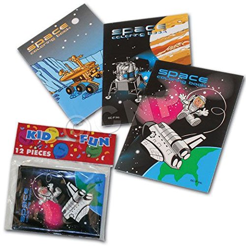 Space Coloring Books for Kids - 12 Pack with Planets, Rockets & Astronauts - Fun & Educational Activity for Home, School & Travel