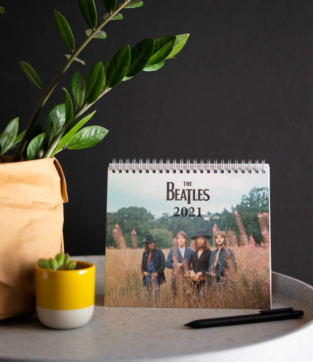 The Beatles 2021 Desk Calendar - Official Licensed 12-Month Wall & Desktop Planner with Famous Album Covers - Perfect for Office, Home Decor & Beatles Fans Gift