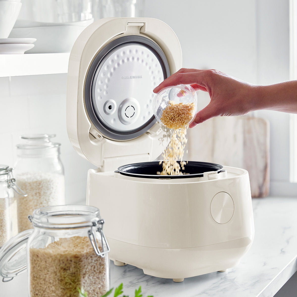 Bistro 8 Cup Low Carb Rice Cooker - Healthy Cloud Cream White Rice Maker for Keto & Diabetic Diet | Perfect for Home Kitchen & Meal Prep