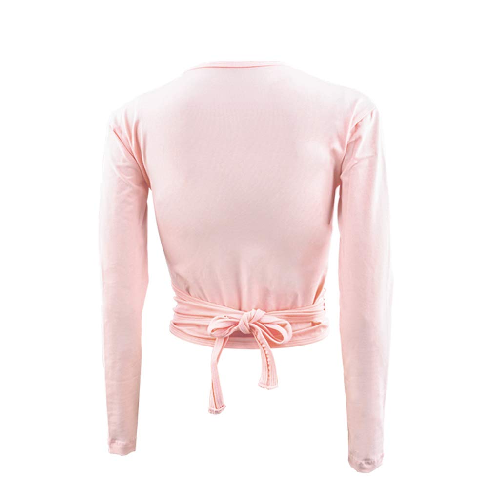Girls Ballet Wrap Top - Cotton Long Sleeve Dance Cardigan with Self-Tie | Perfect for Ballet Class, Dance Practice & Casual Wear