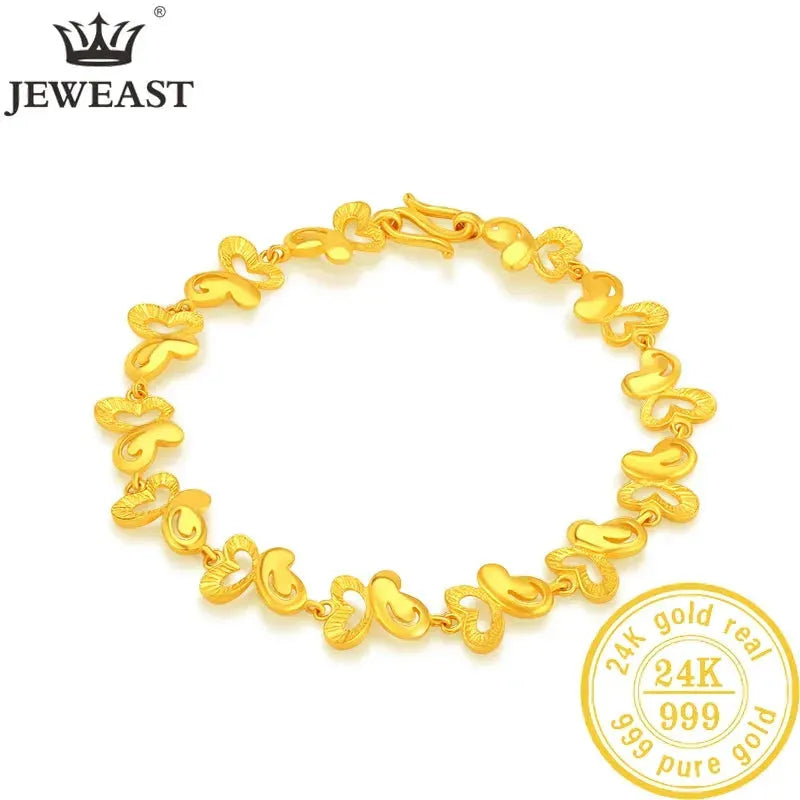 24K Pure Gold Bracelet 999 Solid Real Gold Bangle - Elegant, Romantic & Classic Jewelry for Women | Perfect for Gifts, Weddings, Anniversaries & Special Occasions