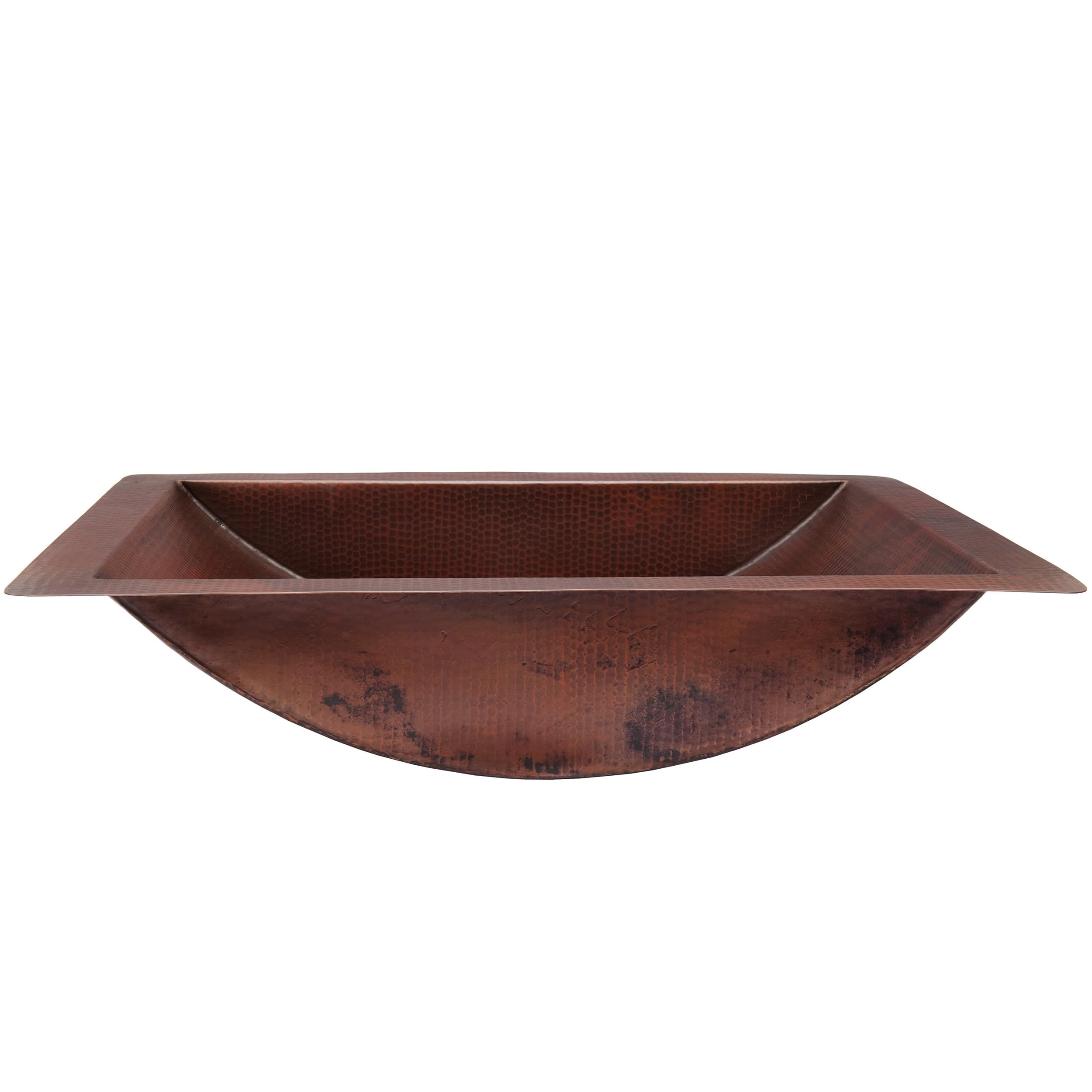Novatto MERIDA Copper Bathroom Sink - Handcrafted Natural Copper Vessel Sink for Modern & Rustic Bathrooms - Perfect for Farmhouse, Spa, and Luxury Home Decor