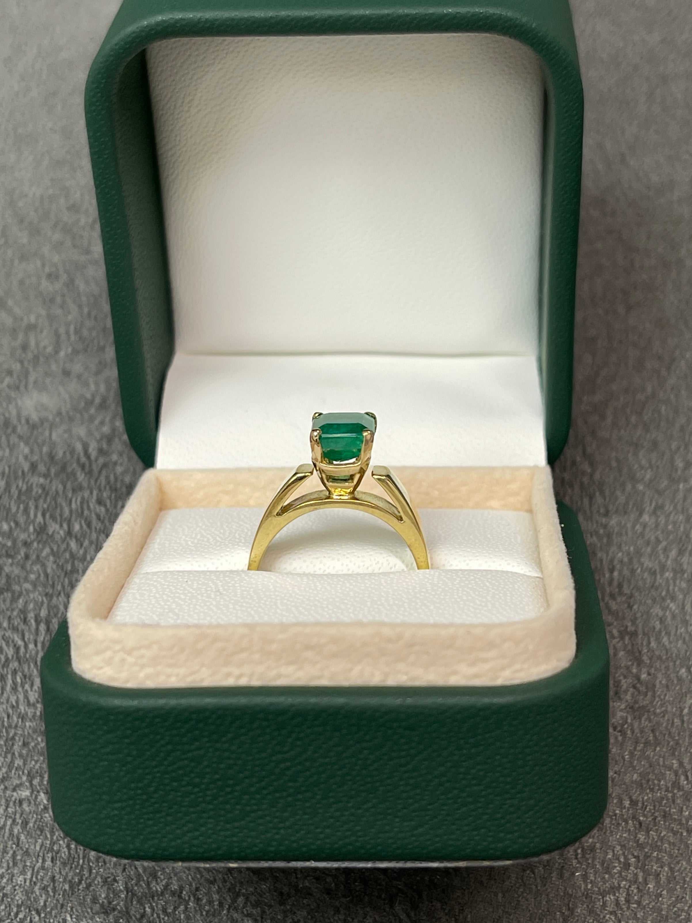 1.88 Carat Natural Emerald Solitaire Engagement Ring in 18K White Gold - Perfect for Proposals, Anniversaries & Special Occasions