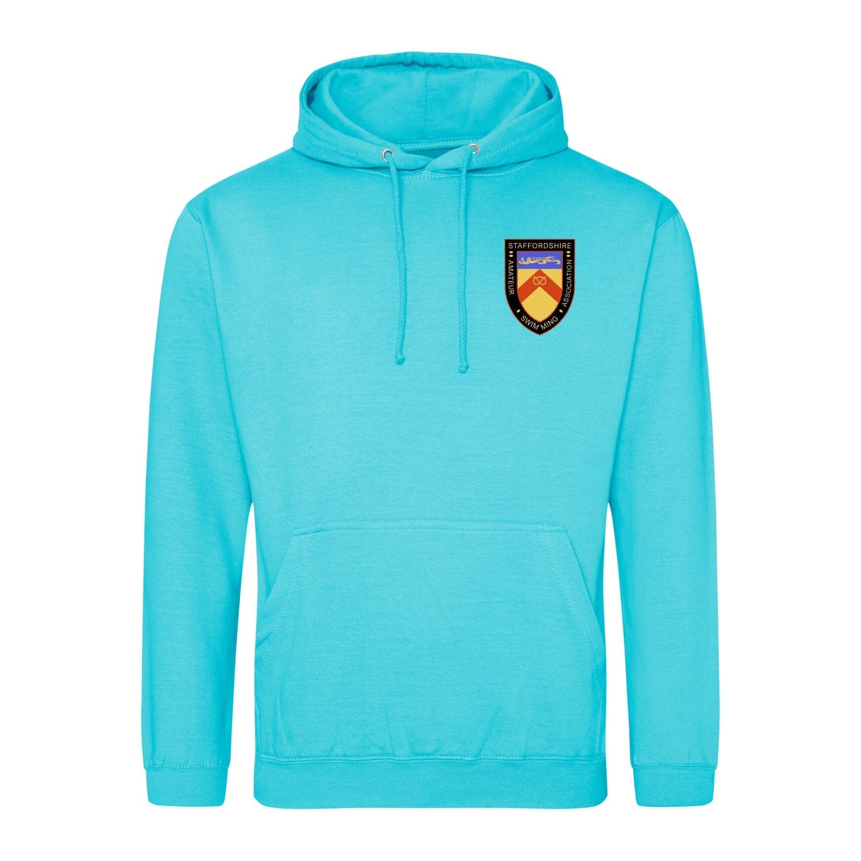 Staffordshire County ASA County Championships 2025 Hoodie - Turquoise Surf Blue - Comfortable Athletic Pullover for Swimming Competitions & Team Spirit