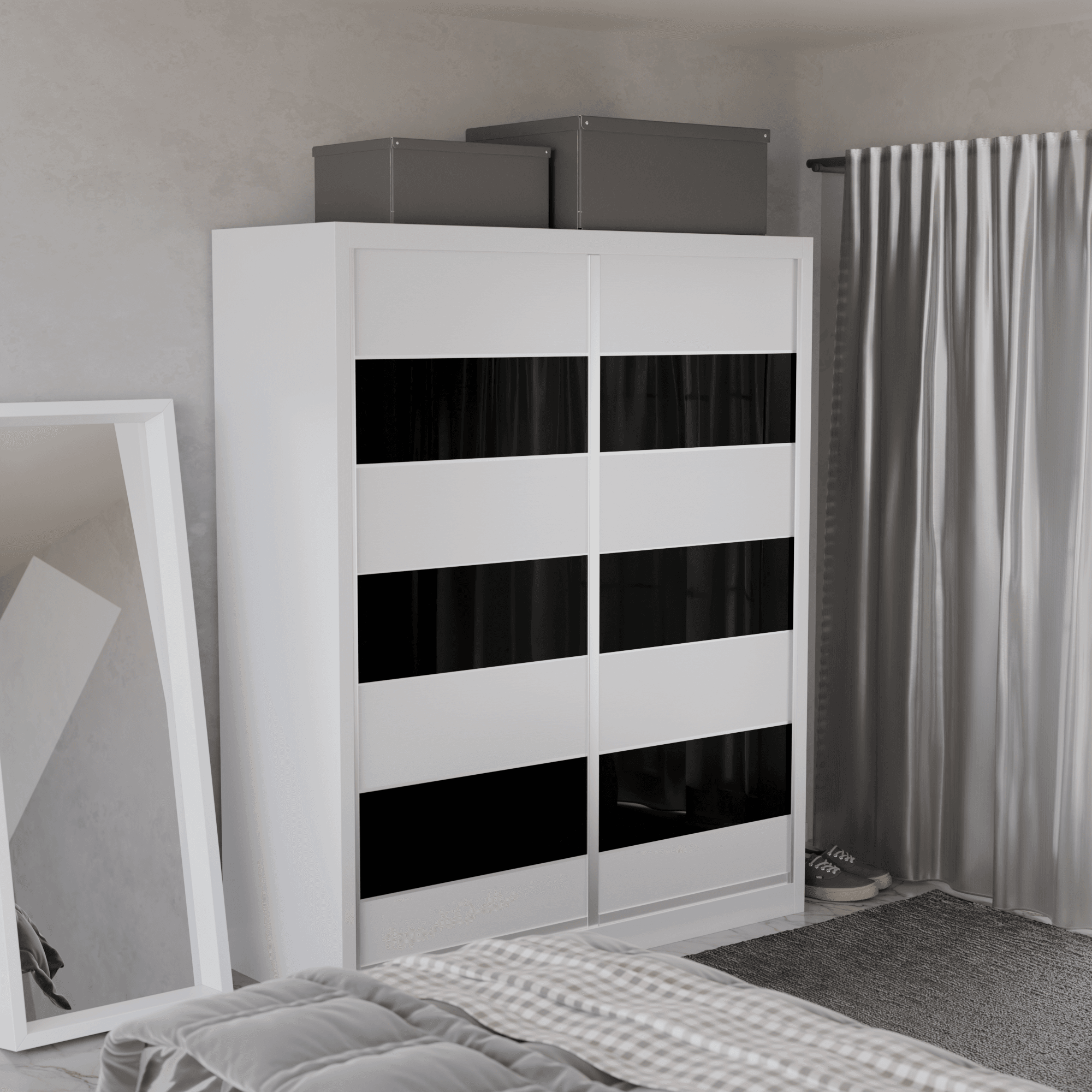 Modular Wardrobe W06 - Customizable Closet Organizer with Adjustable Shelves & Hanging Rod - Perfect for Bedroom, Closet & Small Space Storage Solutions