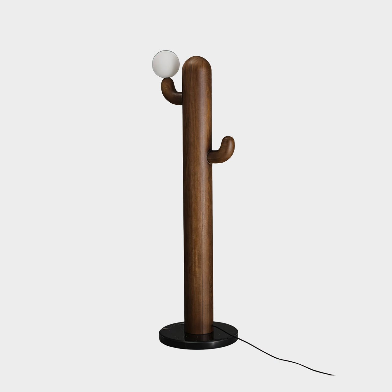 Modern Cactus Wood Floor Lamp - Handcrafted Natural Wood Standing Light for Living Room, Bedroom & Office - Warm Ambient Lighting for Home Decor