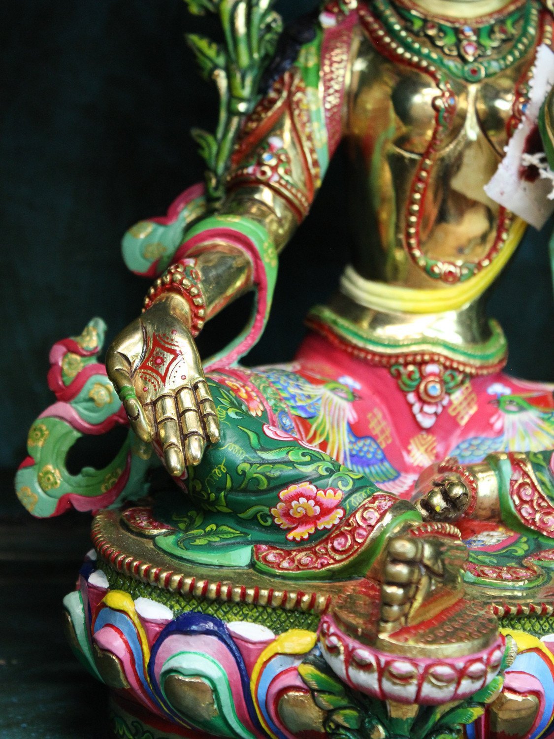 13 Inch Green Tara Statue - Handcrafted Buddhist Masterpiece for Home Altar, Meditation & Spiritual Decor | Perfect for Yoga Studios & Gift Giving