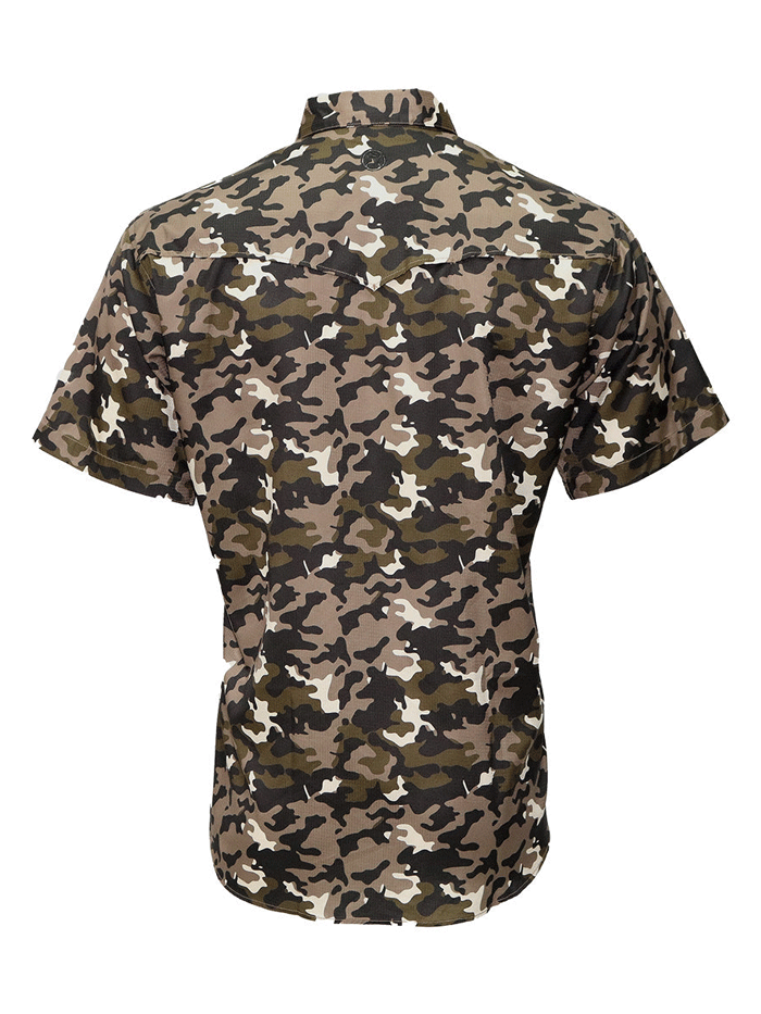 Hooey HT1861CA Men's Short Sleeve Pearl Snap Shirt - Camo Hunting Shirt for Outdoor Activities, Fishing & Casual Wear