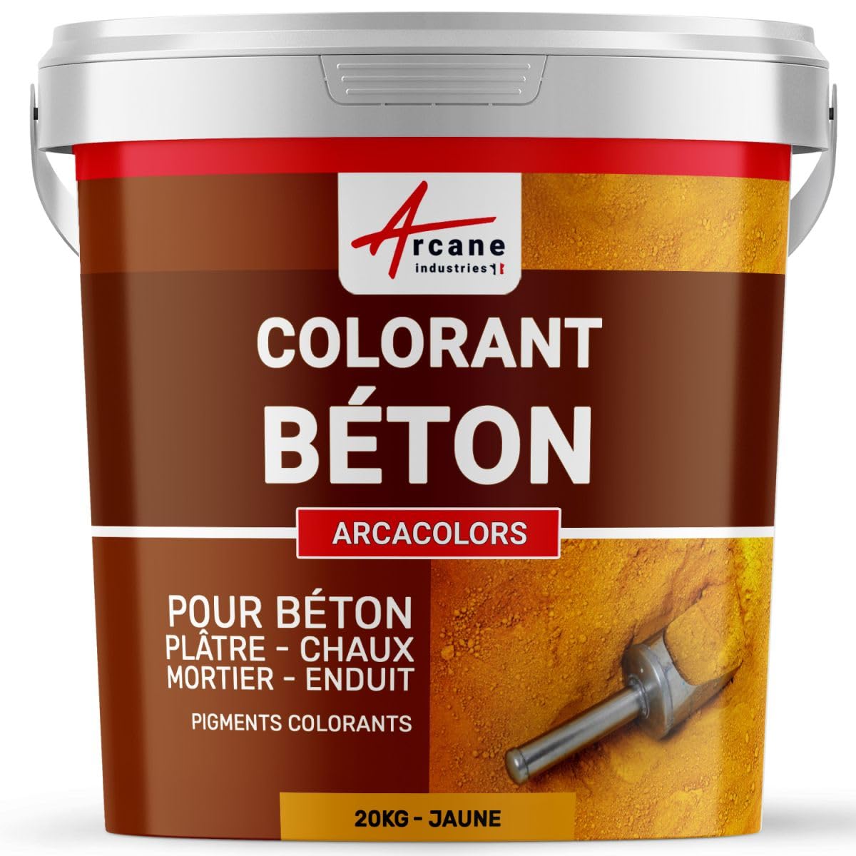 ARCACOLORS Cement Dye for Concrete, Mortar & Stucco - 20kg Yellow Powder - Ideal for DIY Projects, Decorative Concrete & Masonry Work - ARCANE INDUSTRIES
