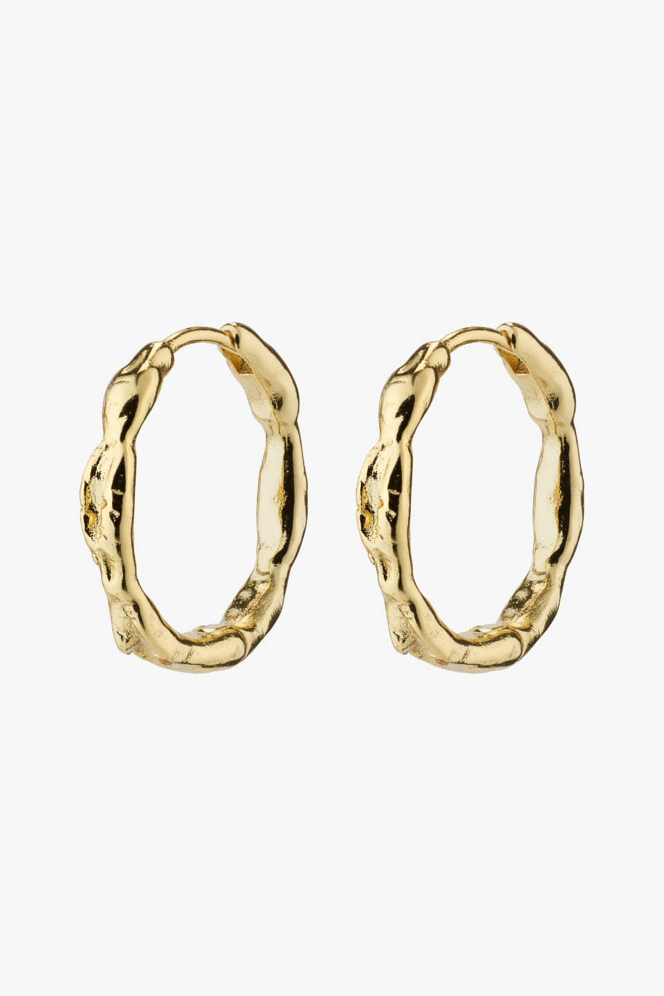 Recycled Organic Shaped Large Gold Plated Hoop Earrings for Women | Sustainable Fashion Jewelry | Perfect for Parties, Weddings & Everyday Wear
