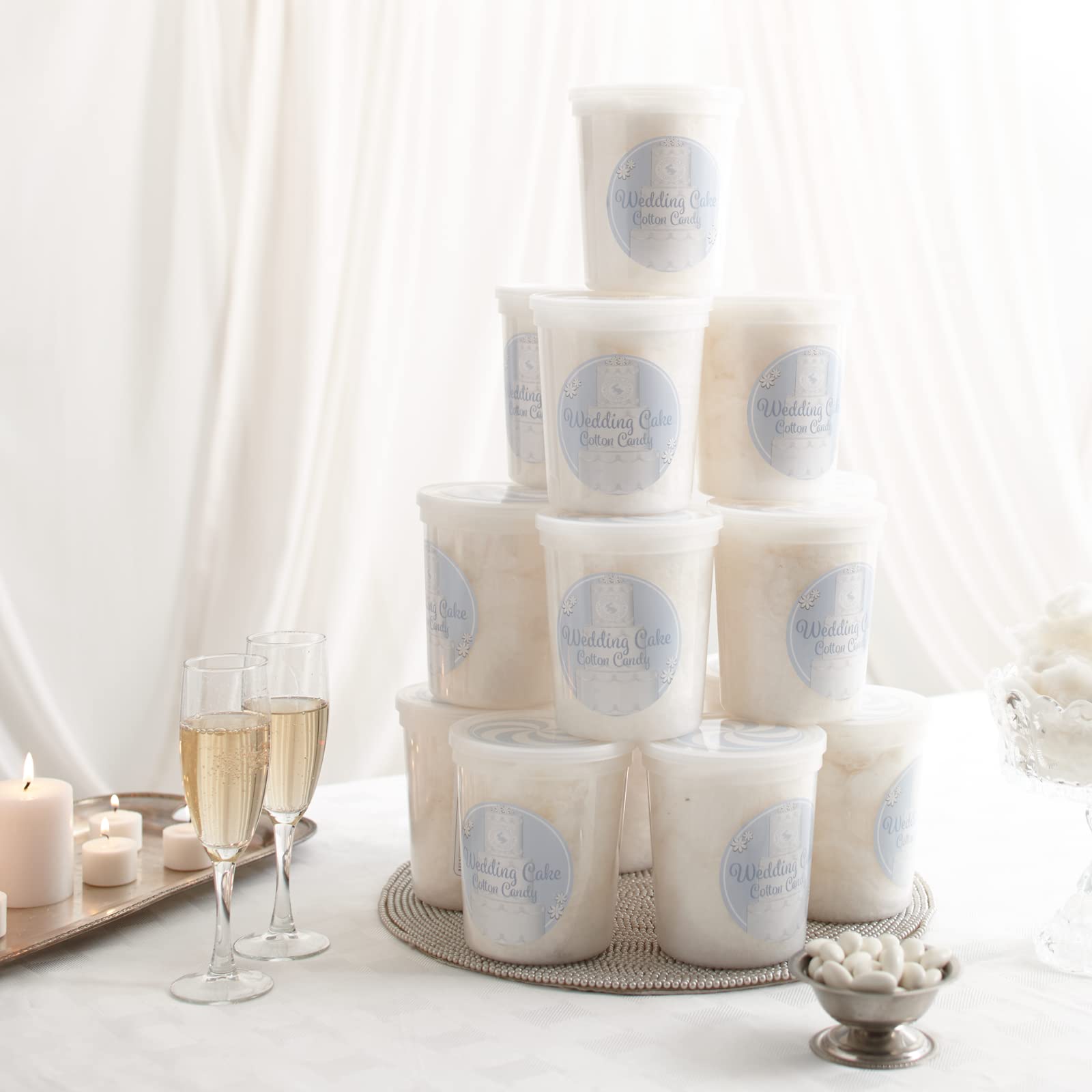 Wedding Cake Gourmet Flavored Cotton Candy (36 Pack) – Perfect for Weddings, Birthdays, Holidays & Party Favors | Sweet Treat for Baby Showers, Bridal Showers & Office Celebrations