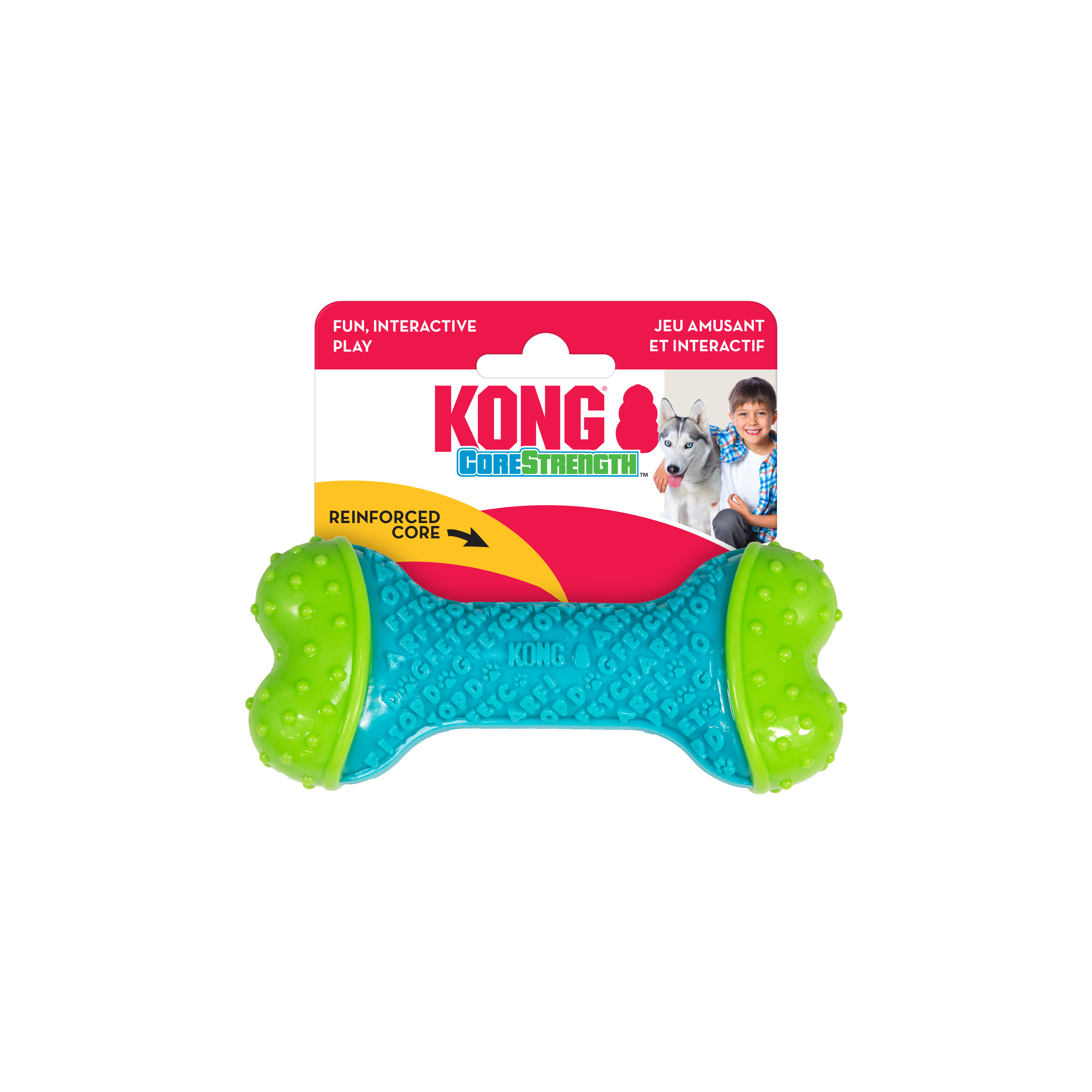 Kong CoreStrength Dog Chew Toy - Durable Chewing Bone for Aggressive Chewers - Perfect for Teething Puppies & Strong Jaws - Indoor & Outdoor Play