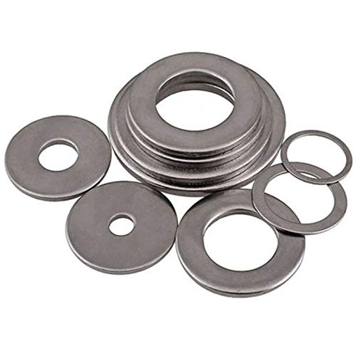Ochoos 100 Pcs Stainless Steel 304 Flat Washers - M1.6 M2 M2.5 M3 M4 Sizes - Screw Spacers & Fasteners (ID: M3-9-0.8) - Perfect for Plumbing, Automotive, and DIY Projects