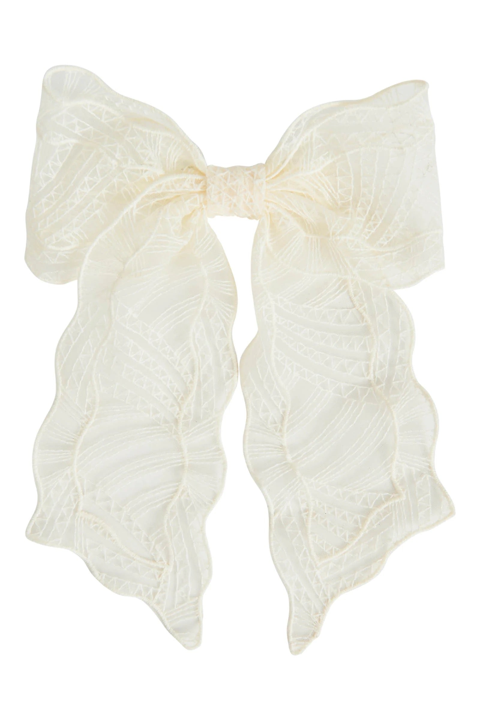 Elegant Ivory Lace Bow Clip - Hair Accessories for Women & Girls | Perfect for Weddings, Parties & Everyday Style