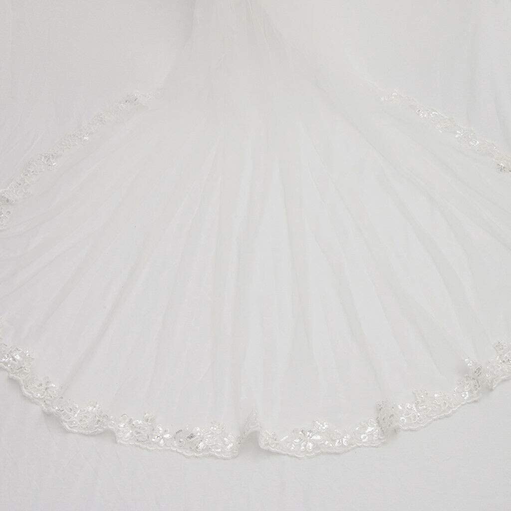 Ubersweet® 5m Long Cathedral Bridal Veil - Premium Imported Tulle Wedding Accessories for Bride, Bridesmaids & Formal Events