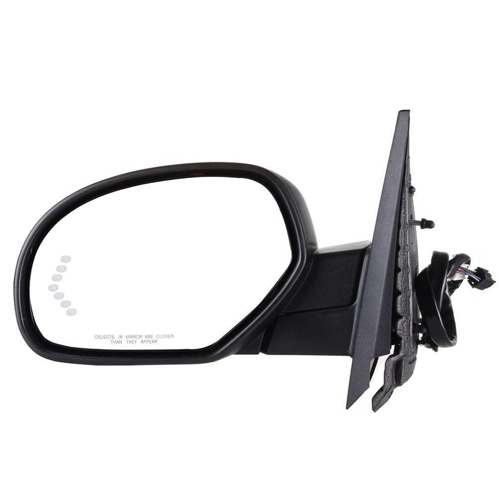 SCITOO Power Folding Heated Memory Signal Black Rear View Mirrors Pair for 2007-2013 Chevy Silverado & GMC Sierra 1500/2500/3500 HD - Enhanced Safety & Convenience for Highway Driving & Parking