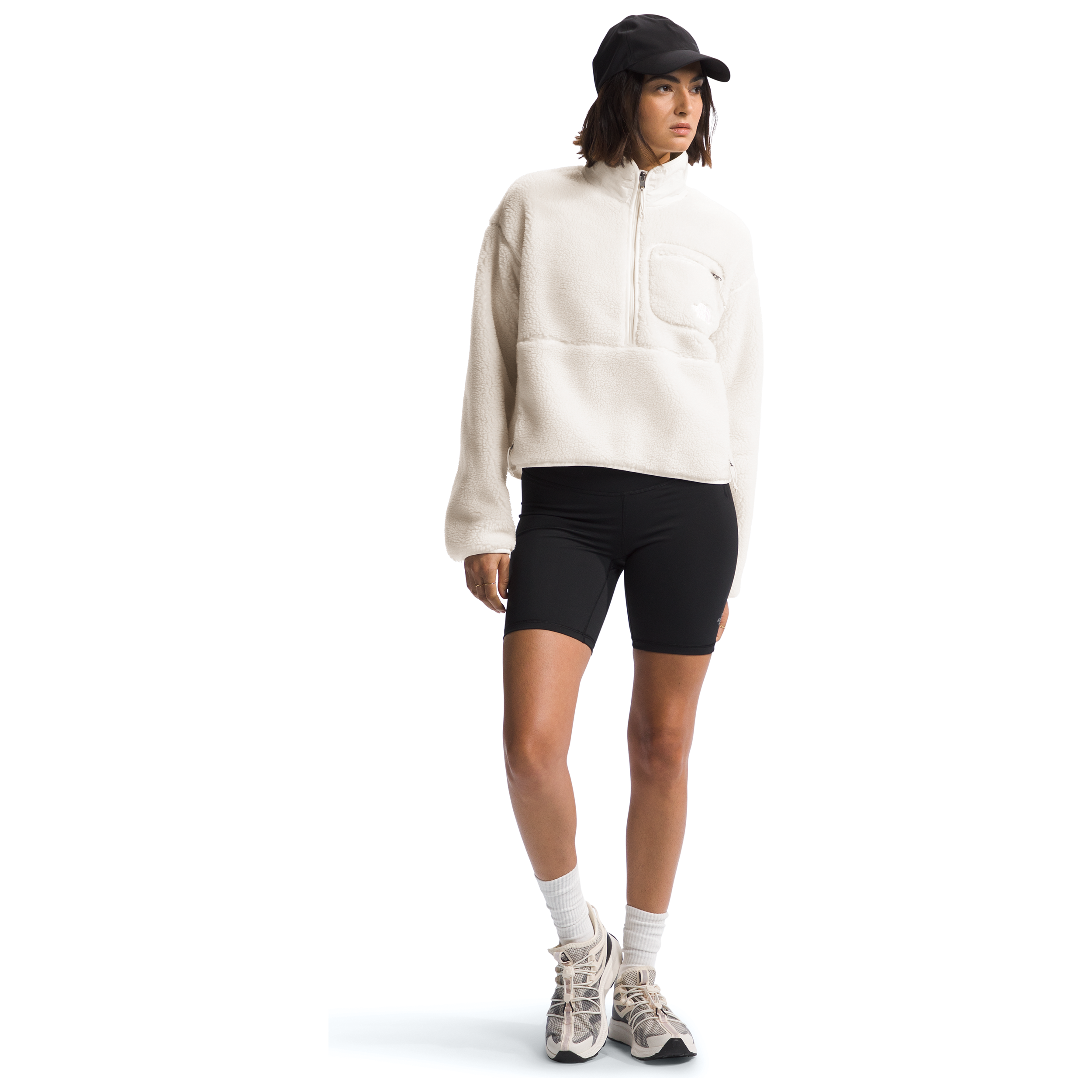 The North Face Women's Extreme Pile Pullover Fleece Jacket - Warm Winter Outerwear in White Dune | Cozy Casual Wear for Hiking, Camping & Outdoor Adventures
