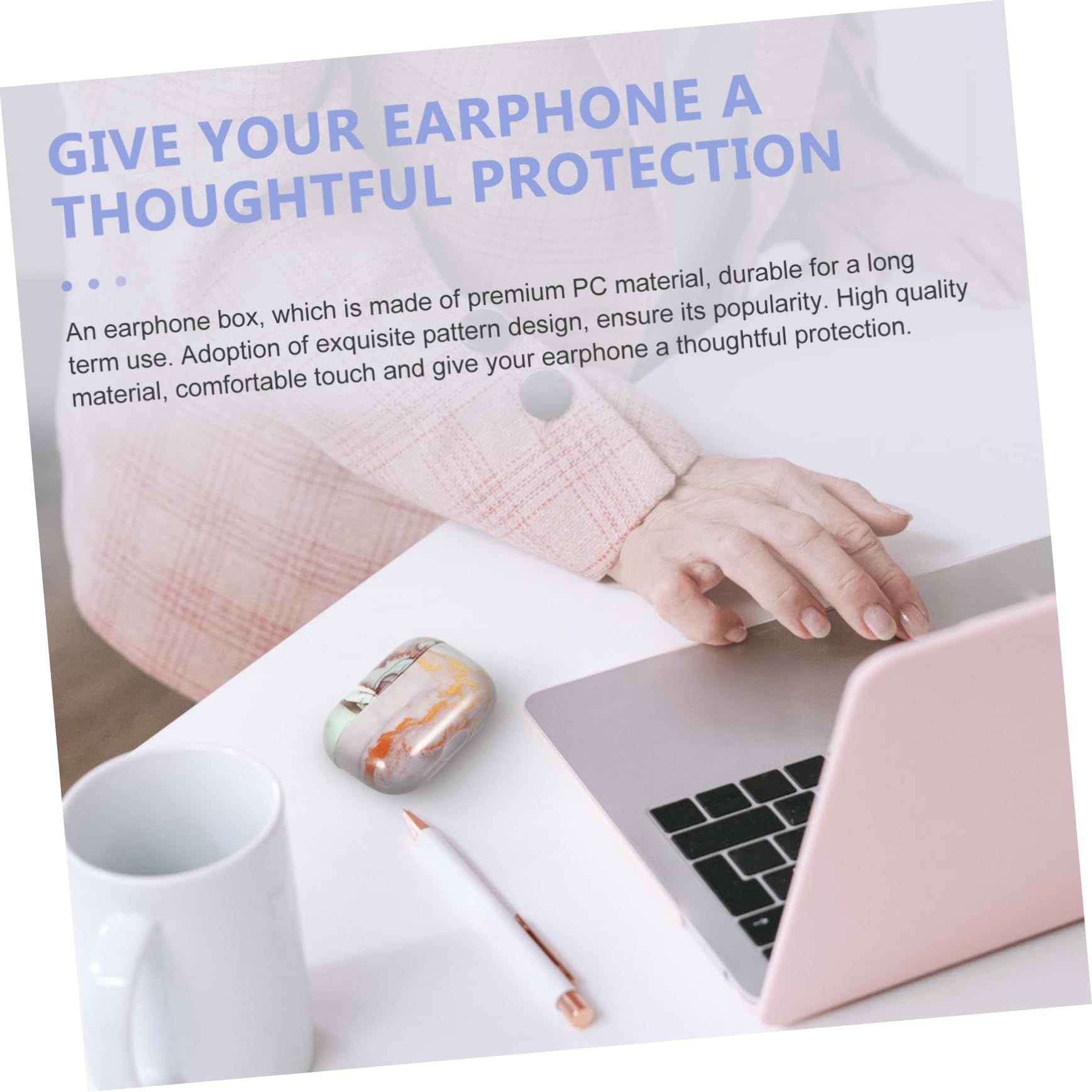 Veemoon 1pc Cute Earbuds Case with Keychain - Portable Headphone Storage Protector for AirPods Pro/AirPods 3/2/1 - Perfect for Travel, Gym & Daily Use